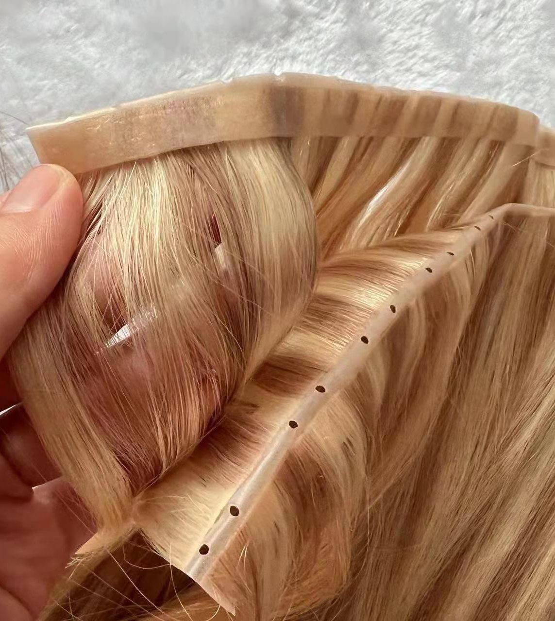 hair weft with hole