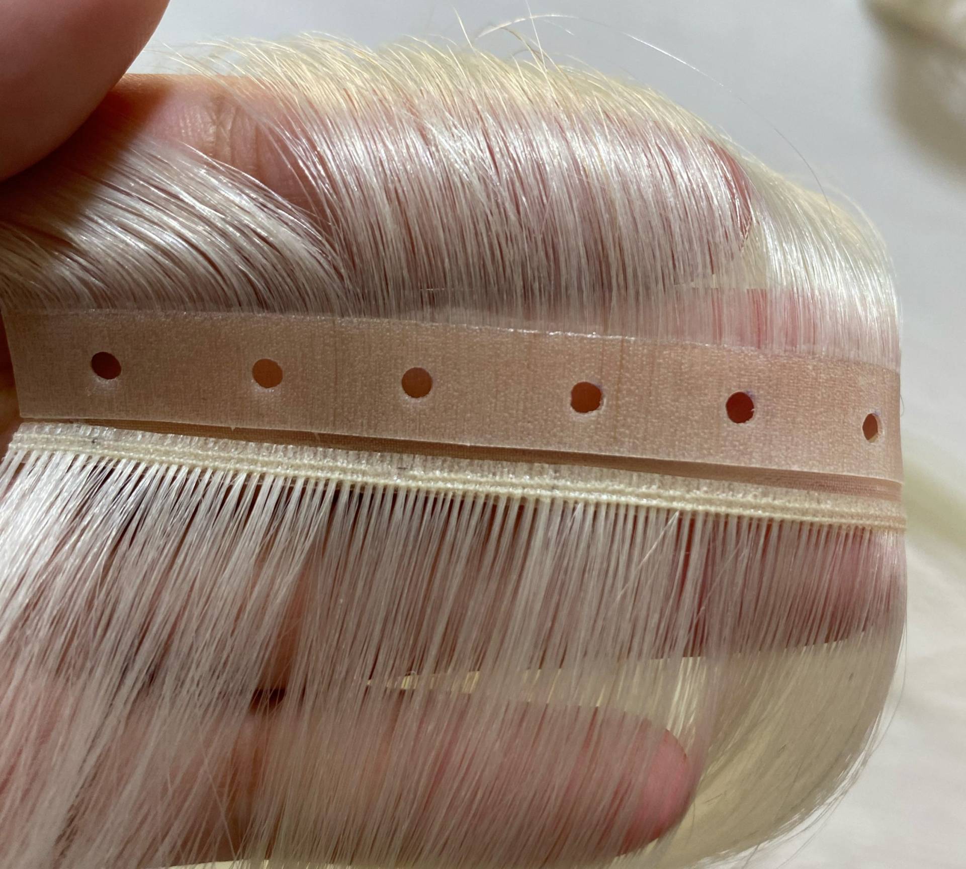 double side weft hair with hole